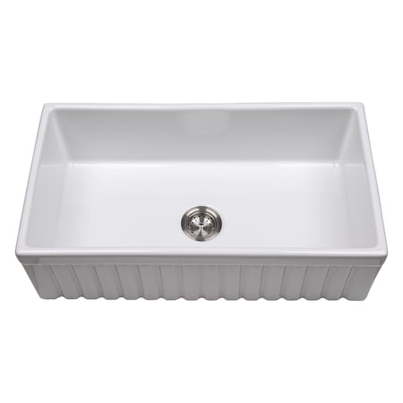Msi Farmhouse White Single Bowl 33in X 18in Porcelain Undermount Kitchen Sink ZOR-PT-SNK-0015
